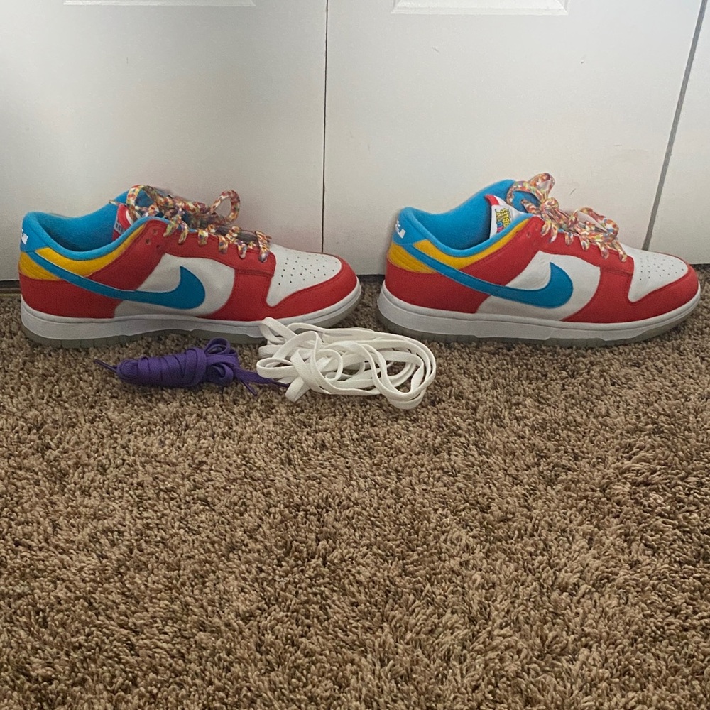 Vibrant Red and Blue Kids Sneakers